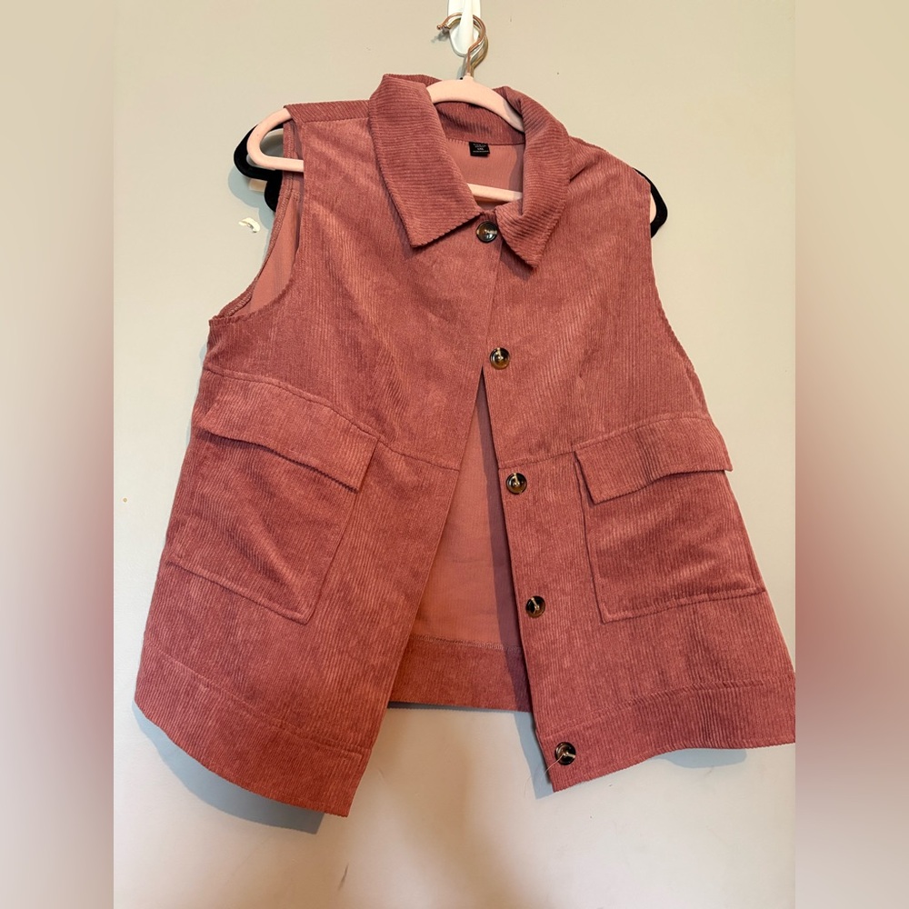 Women's Pink Corduroy Vest